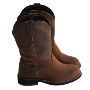 Ariat 6C Brown Leather‎ Round Toe Western Cowboy Boots New No Box